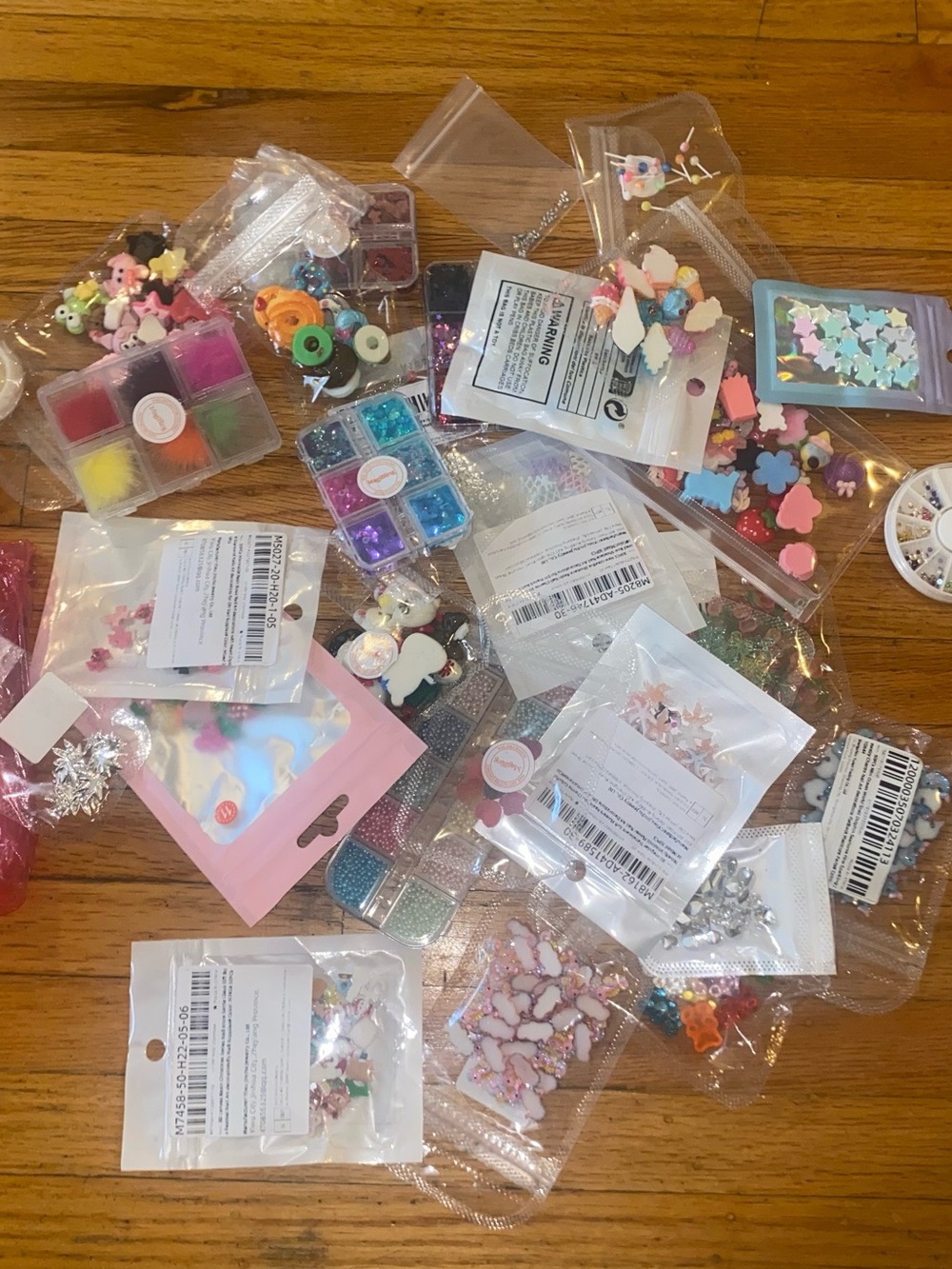 Assorted Cute Nail Art Charms and Sequins - Pastel Mix